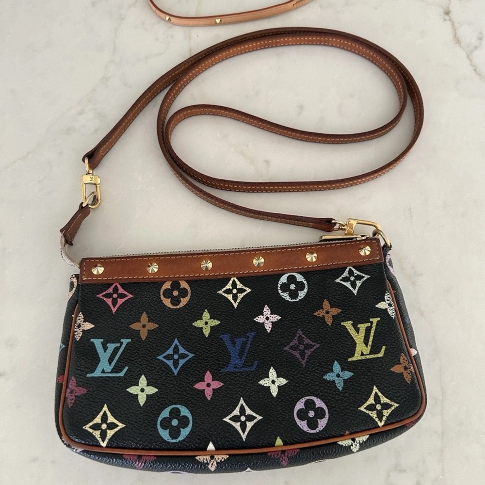 Louis Vuitton Murakami black Multicolor Monogram Crossbody Pouchette